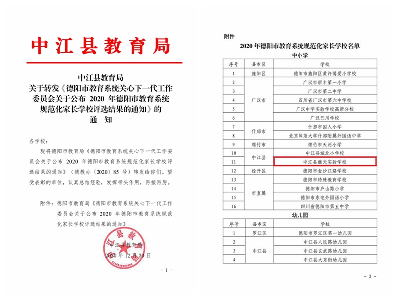 圖2：熱烈祝賀——繼光實(shí)驗(yàn)學(xué)校入選“2020年德陽市教育系統(tǒng)規(guī)范化家長學(xué)?！?jpg
